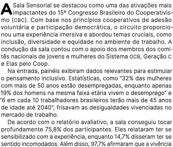 A Sala Sensorial se destacou como uma das ativa es mais impactantes do 15º Congresso Brasileiro do Cooperativismo (C...