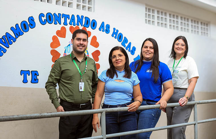 Guarabira,PE - 02/06/2025 - Sicredi Evolu o - Na foto : Maxsuel Pontes, Maria Ferreira, Jessika Pereira e Bibiana Costa -      Sicredi Evolu  o em parceria com projetos educacionais em Guarabira/PE.