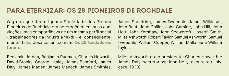Para eternizar: os 28 pioneiros de Rochdale O grupo que deu origem  Sociedade dos Probos Pioneiros de Rochdale era h...