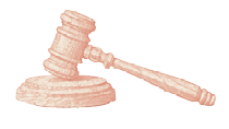 A wooden gavel with a white handle. Description generated by AI