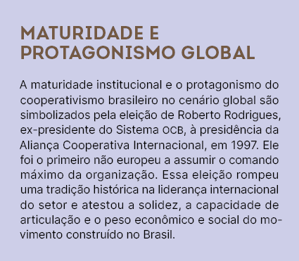 Maturidade e protagonismo global A maturidade institucional e o protagonismo do cooperativismo brasileiro no cen rio ...
