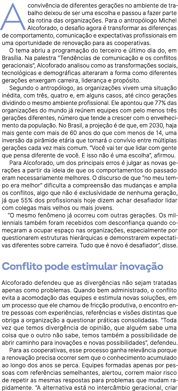 A conviv ncia de diferentes gera es no ambiente de trabalho deixou de ser uma escolha e passou a fazer parte da roti...