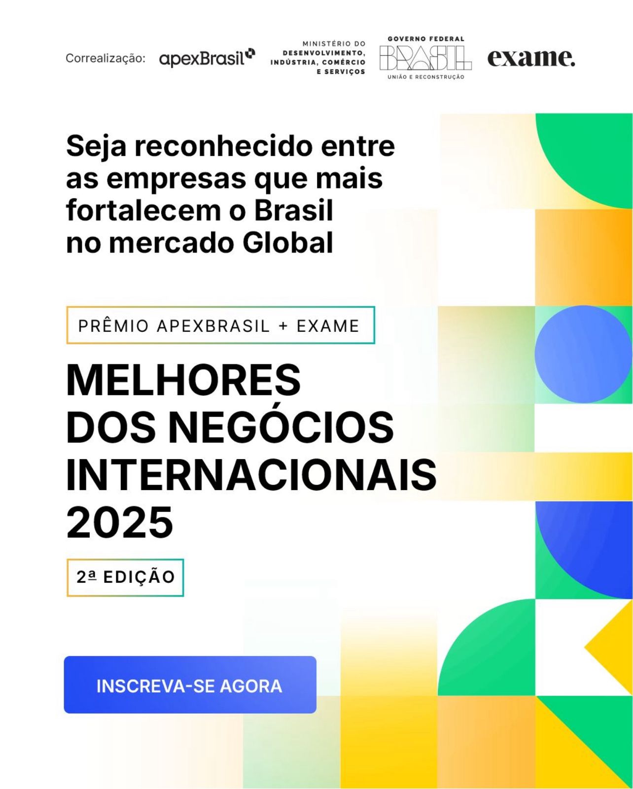 Últimos dias: inscrições do Prêmio ApexBrasil vão até o dia 7 