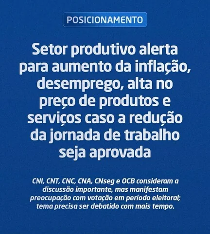 Jornada de trabalho: Sistema OCB se une ao setor produtivo em alerta